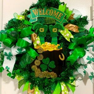 St Patrick’s Celebration Wreath Decor Outdoor / Indoor Door Hanger